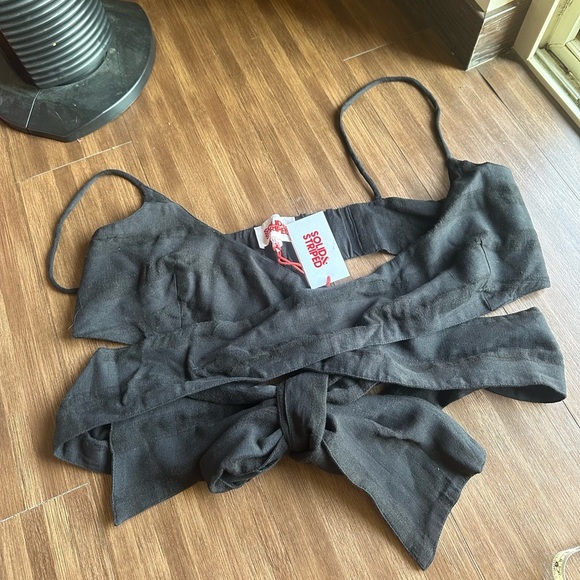 NWT SOLID & STRIPED the delaney top linen stripe blackout size XL - Picture 5 of 6